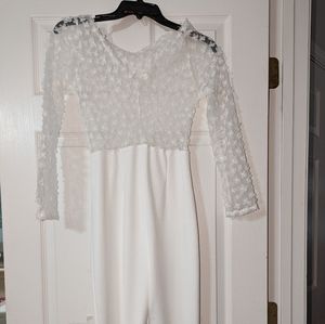 White see through top jumpsuit